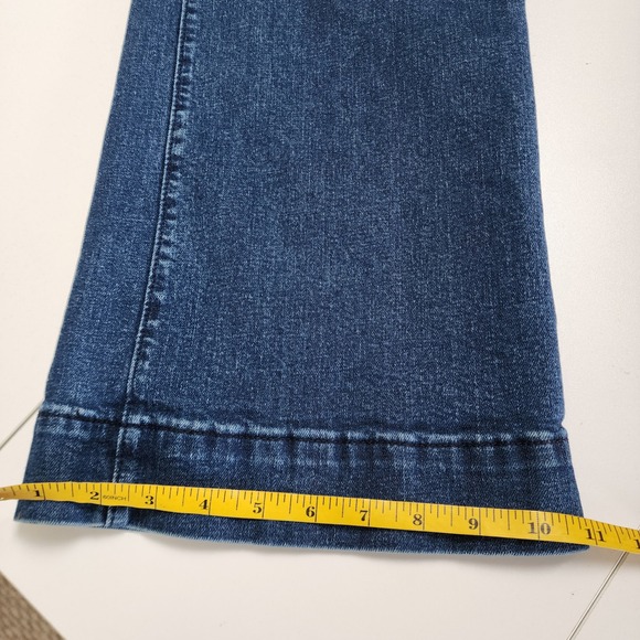 LOFT Outlet Womens High Rise Trouser Jeans Size 4 Medium Wash Wide Leg Stretch - Picture 14 of 15